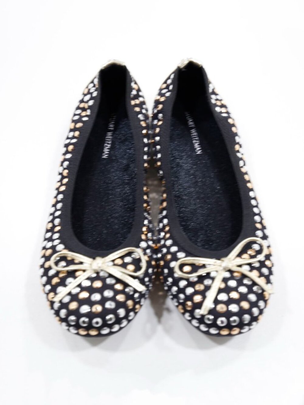 Stuart Weitzman Fannie Tara Black Silver & Gold Ballet Flats - Girls' 1 - Picture 6 of 7